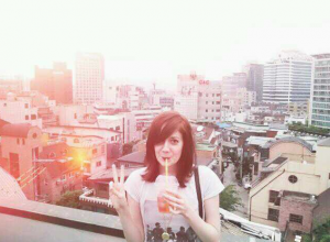 Enjoying a cocktail on the rooftops of Seoul