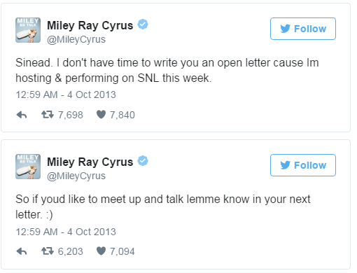 miley tweet